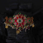 gold plated silver kundan choker