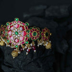 gold plated silver kundan choker