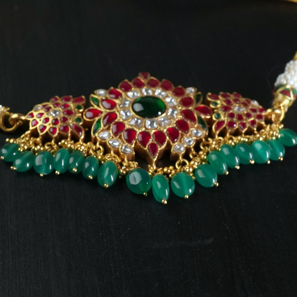 silver kundan necklace set