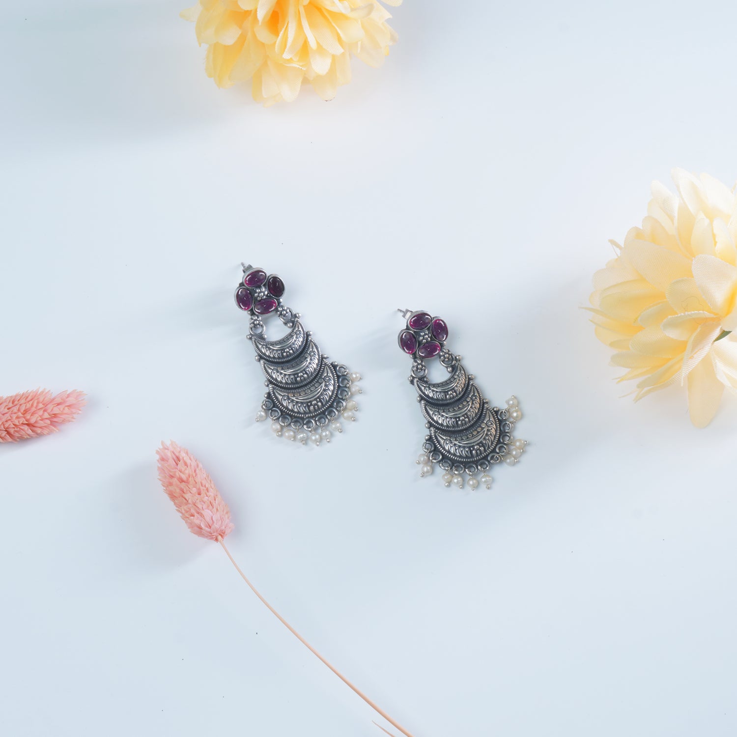 Pure 925 Silver Chand Jhumka Design