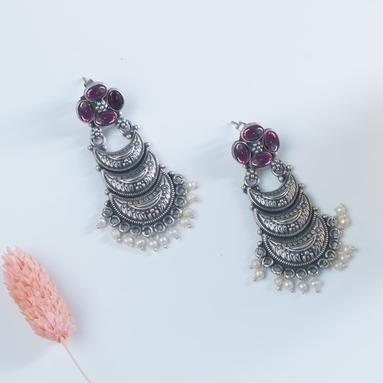Pure 925 Silver Chand Jhumka Design