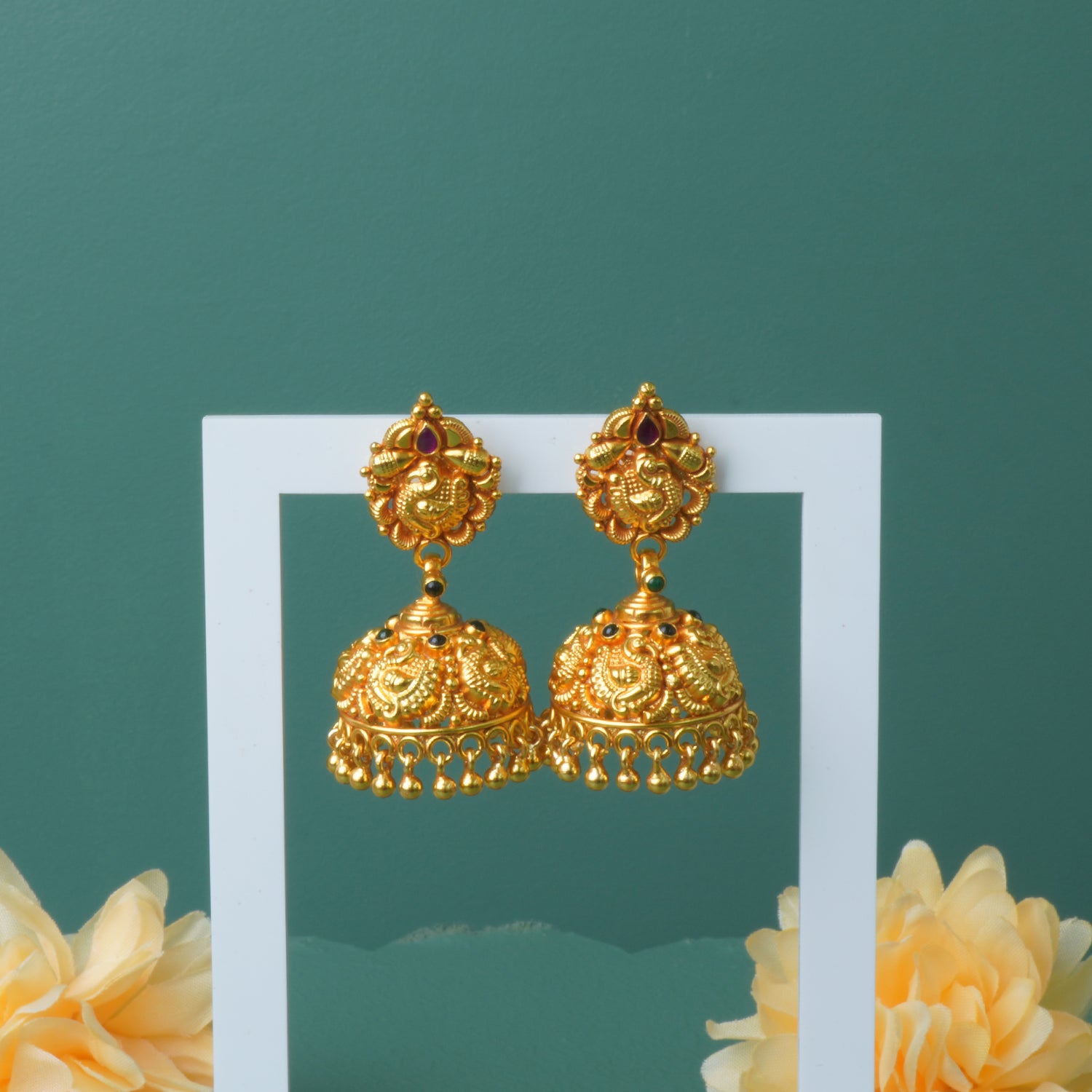 Silver Gold Plated Gheru Finished Zhumkis Online