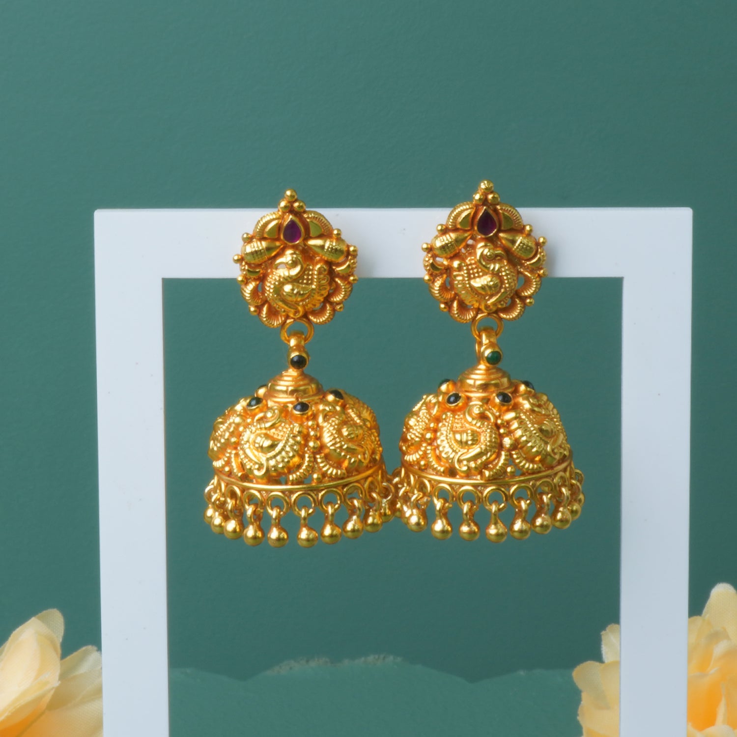 Silver Gold Plated Gheru Finished Zhumkis Online