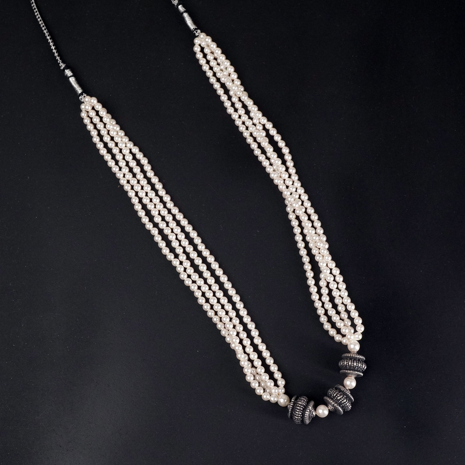 silver pearl necklace for functions