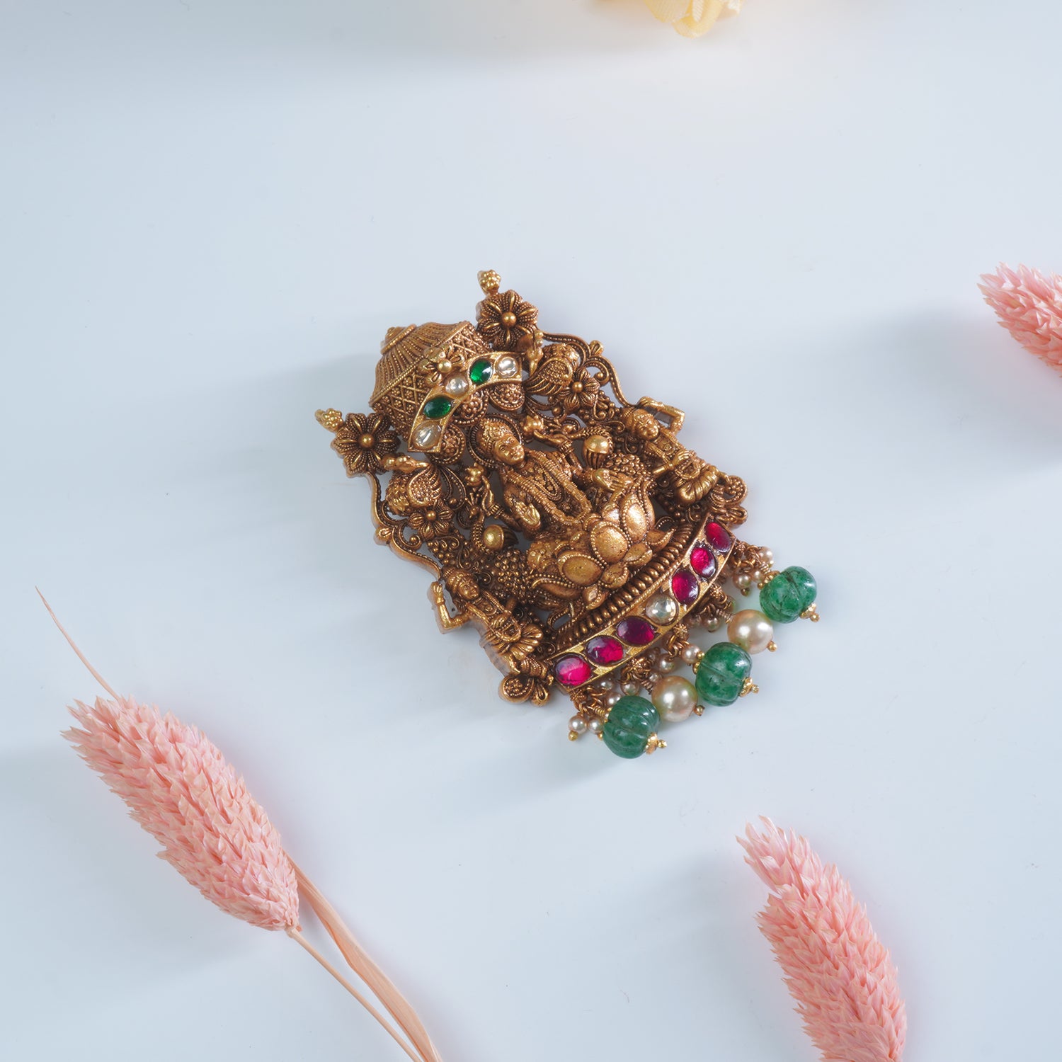 Silver Antique Gold Plated Laxmiji Pendant