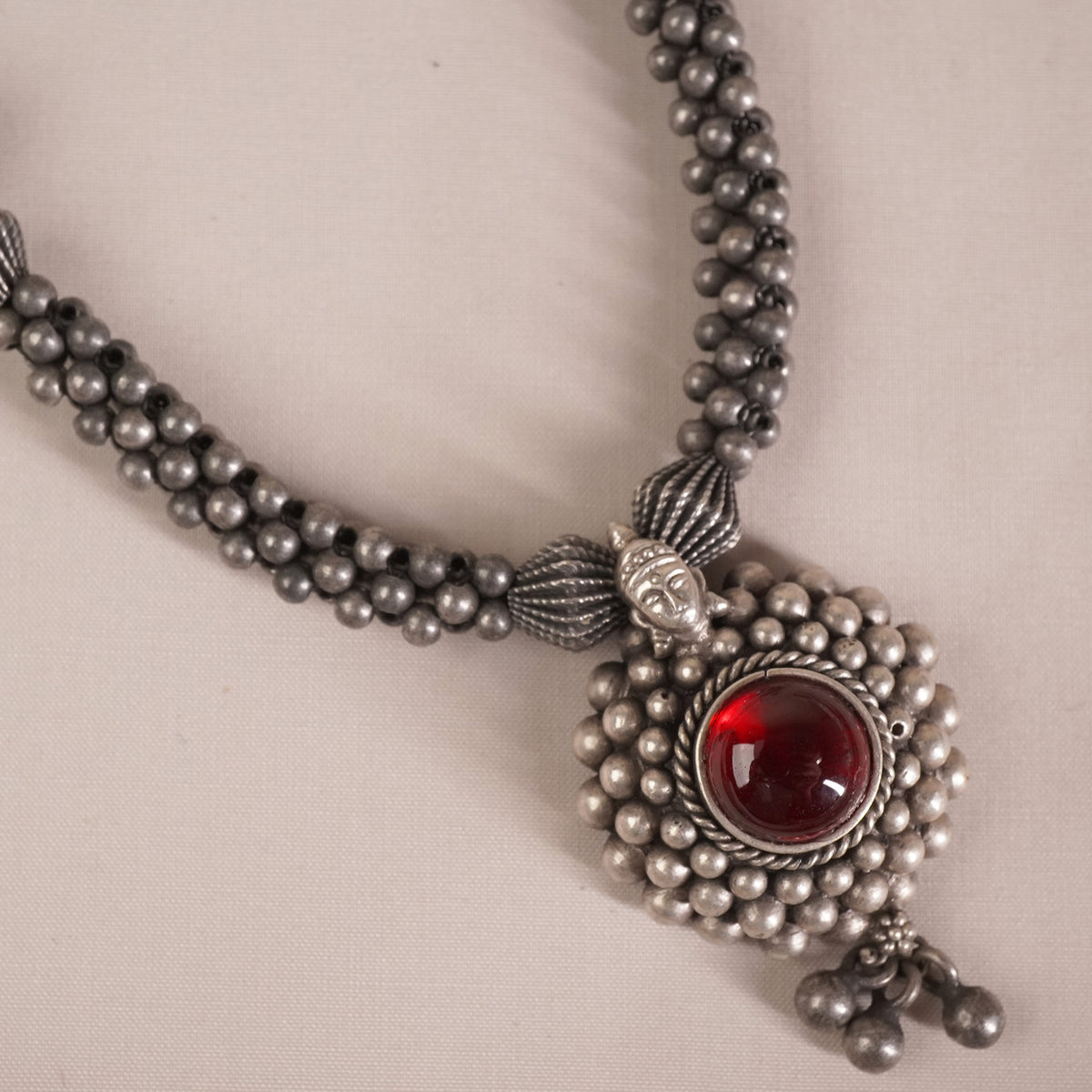 silver saaj ghat pendant necklace