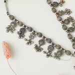 silver saaj vintage pattern closeup