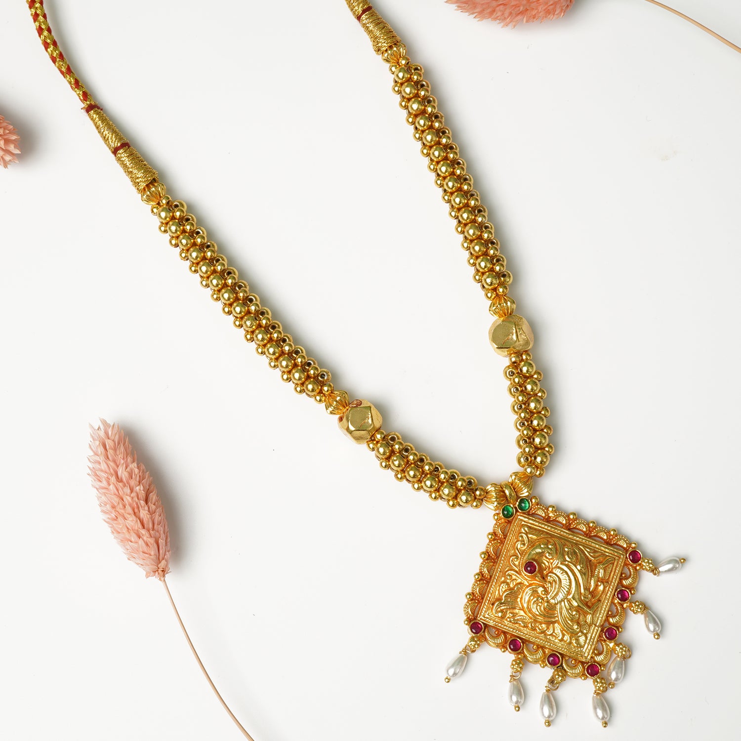 Shop Online 92.5 Silver Kolhapuri Thushi In Gold Finish Designs