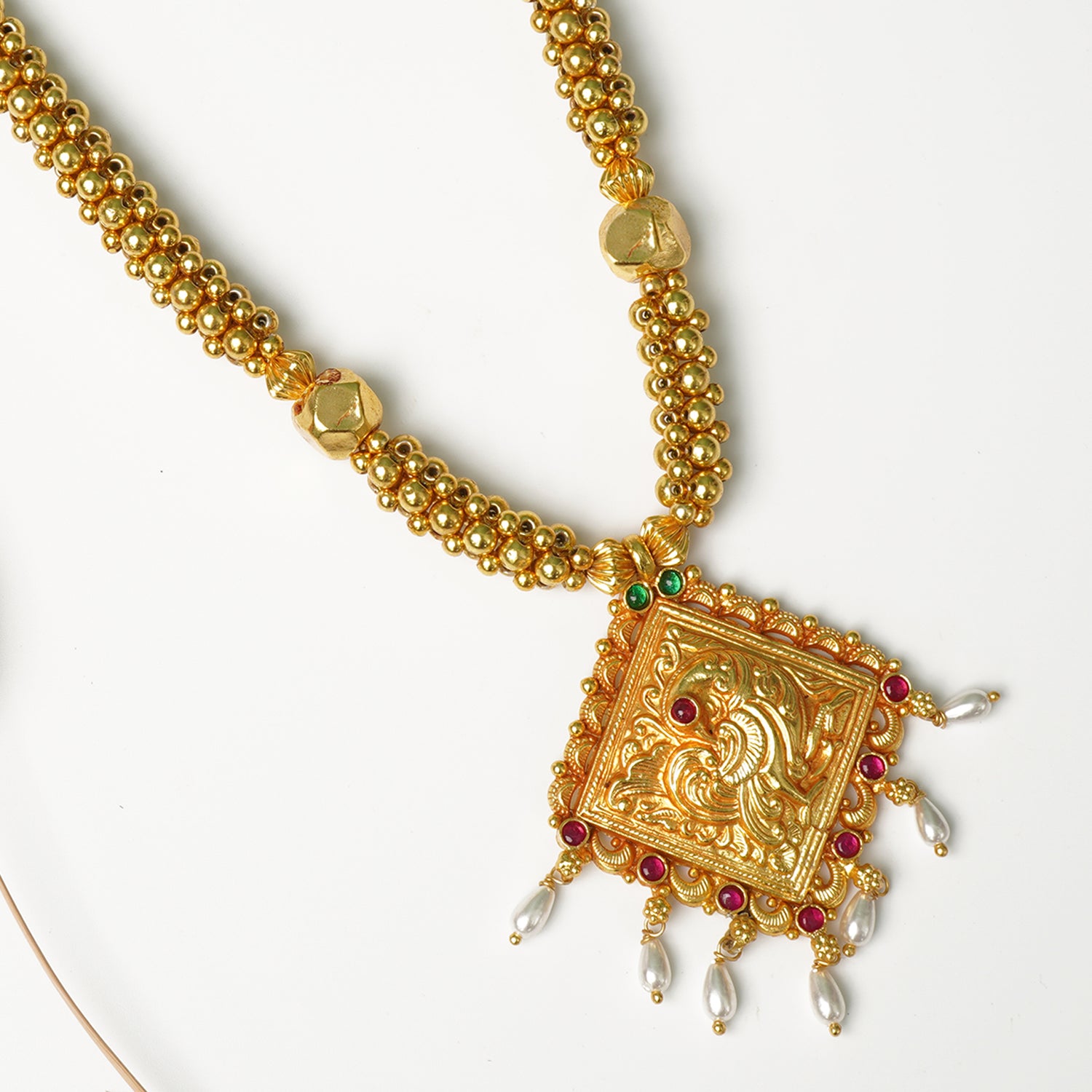 Shop Online 92.5 Silver Kolhapuri Thushi In Gold Finish Designs