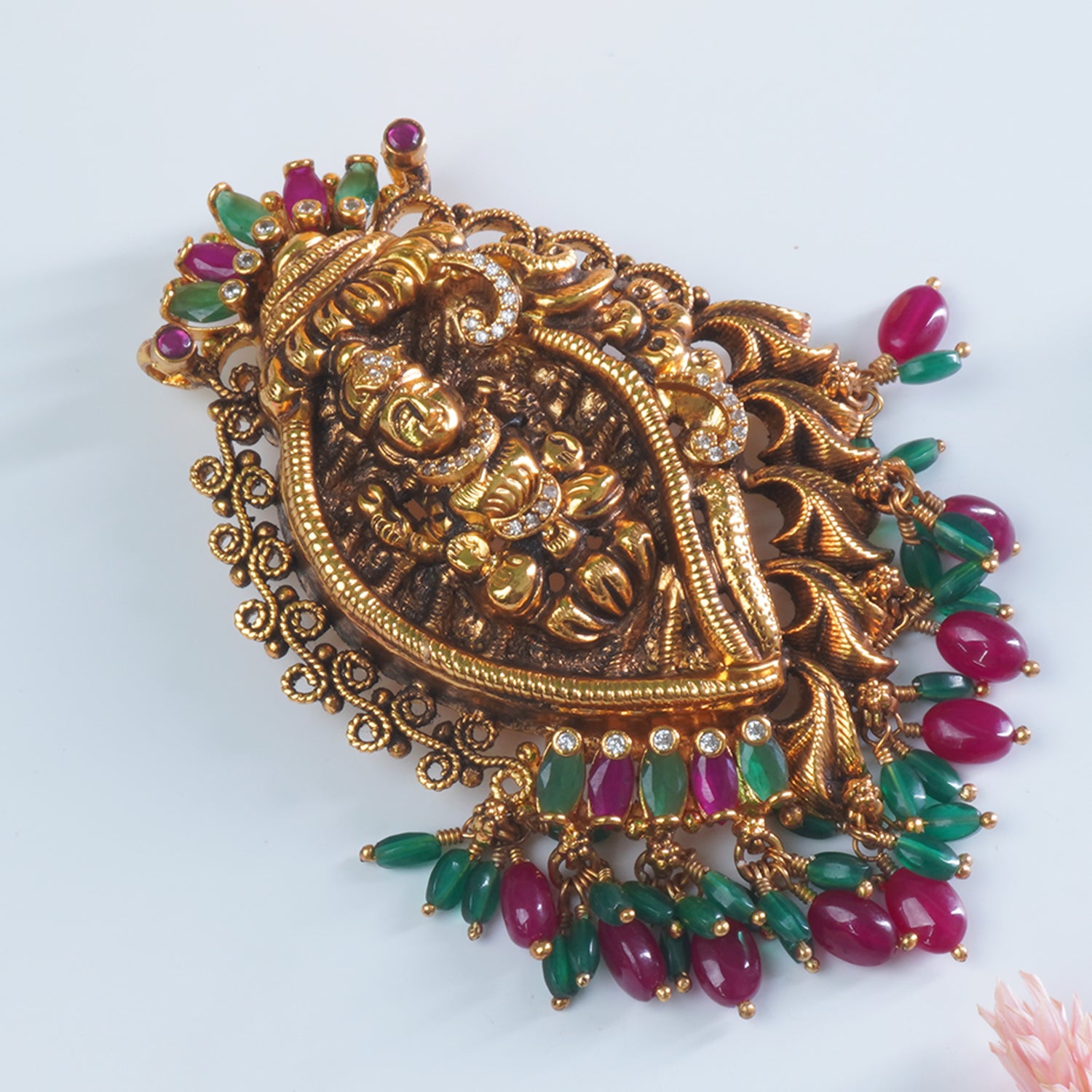 Shop Online 925 Silver Gold Plated Divine Shankh Laxmi Pendant