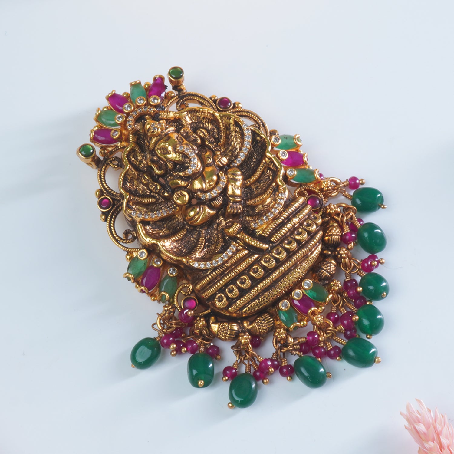 Shop Online 925 Silver Gold Plated Divine Leaf Ganesha Pendant