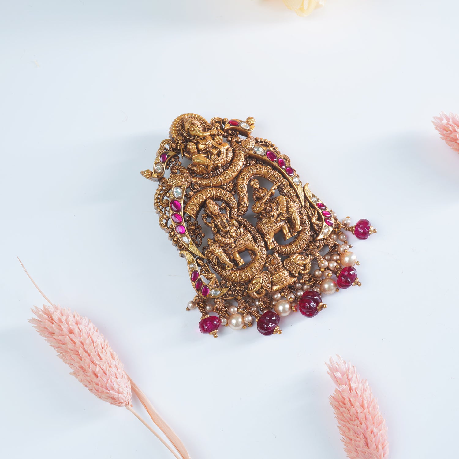 Silver Antique Gold Plated Om Unique Pendant