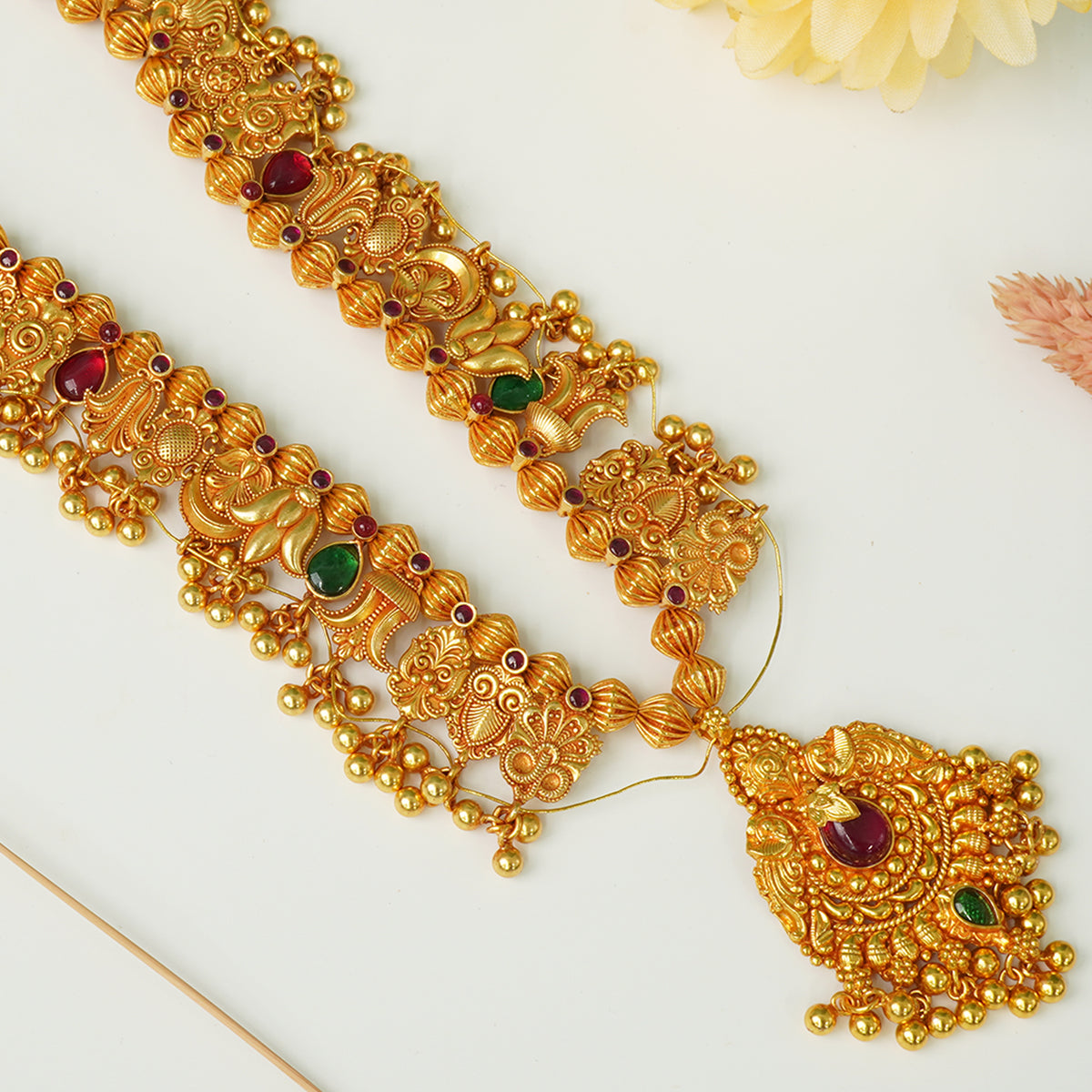 Pure 925 Silver Traditional Kolhapuri Saaj Gold Replica Design