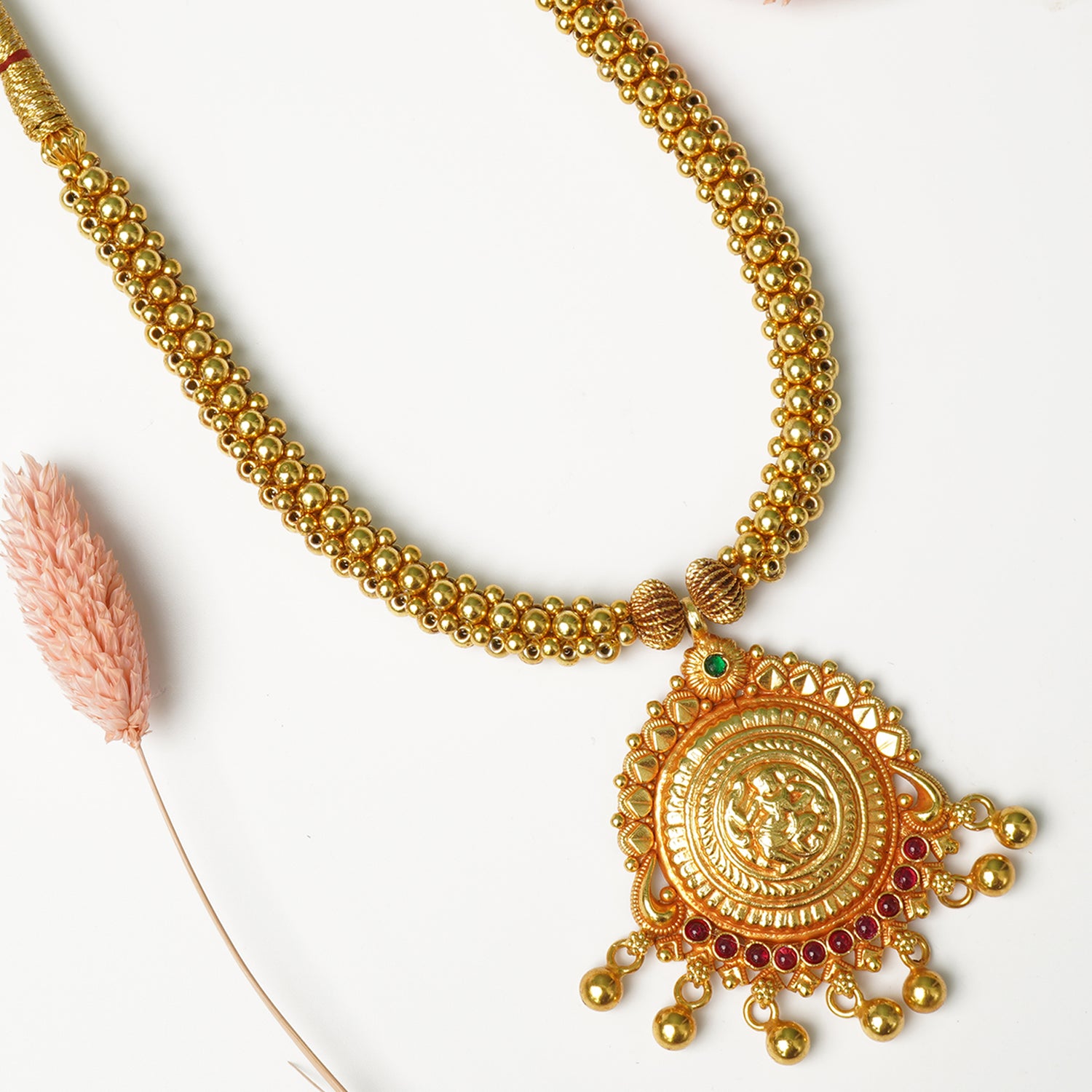 Shop Online 92.5 Silver Kolhapuri Thushi In Gold Finish Design