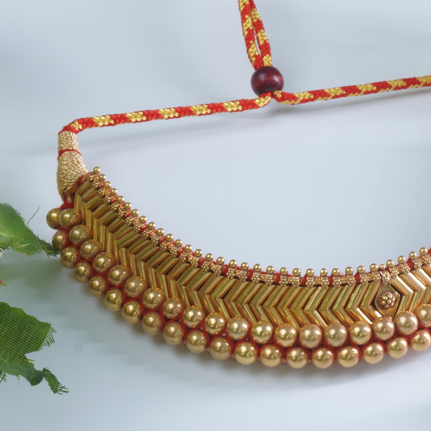 Silver Heritage Traditional Gold Plated Vajratik Necklace Pipe Design