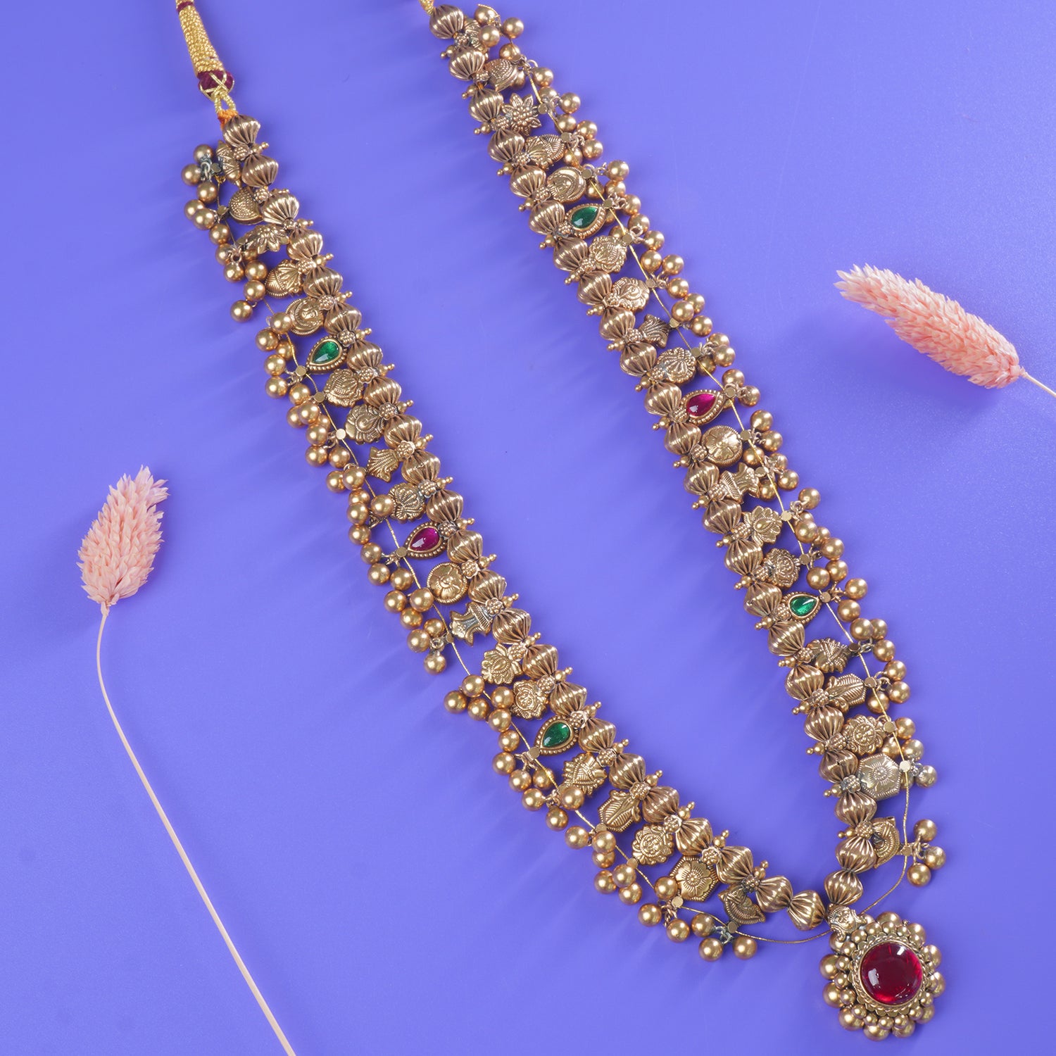 silver kolhapuri saaj made in vintage gold plating
